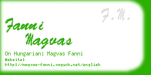 fanni magvas business card